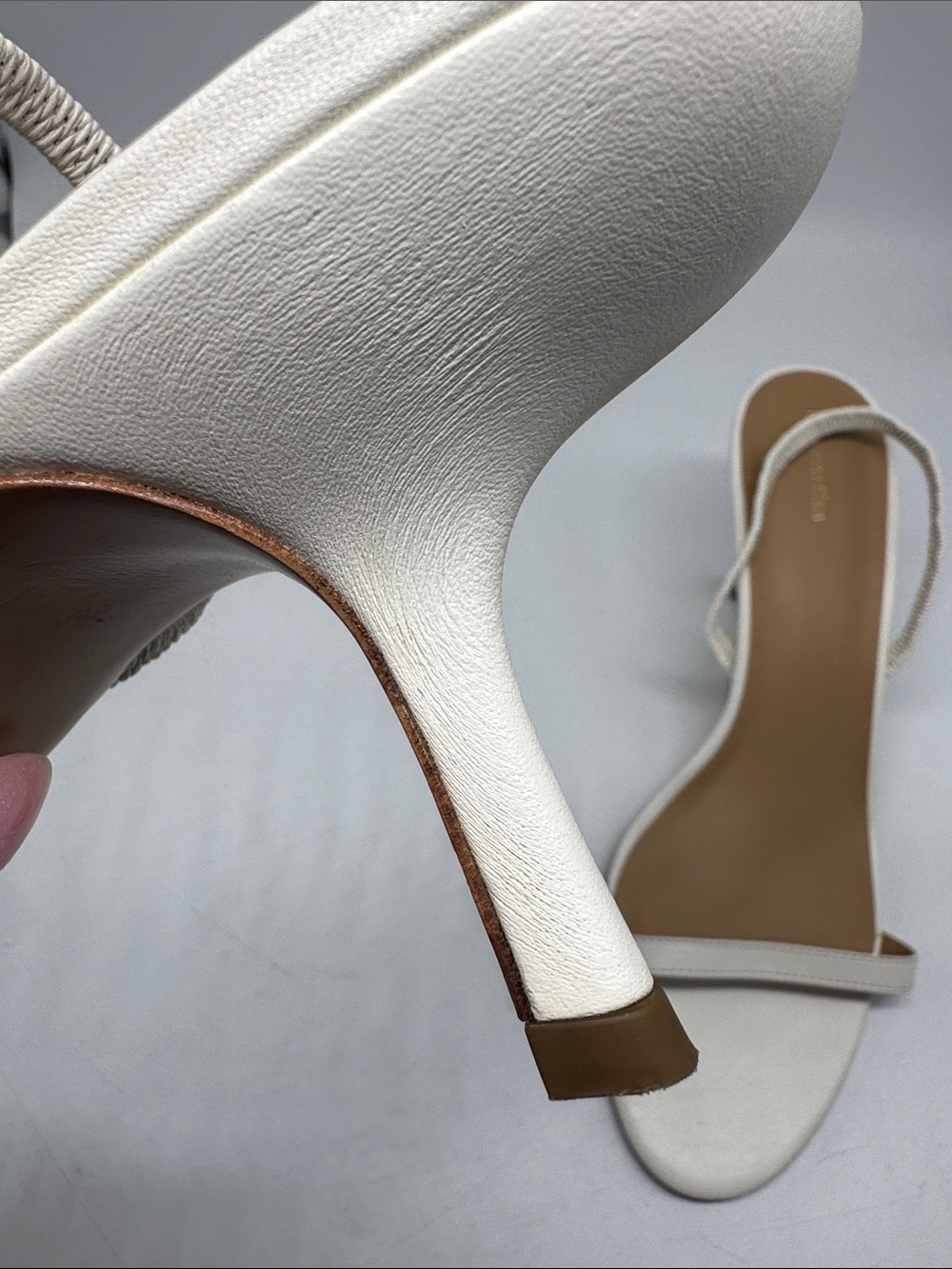 Reformation White Sling Back Heels Size 10 - Picture 12 of 16